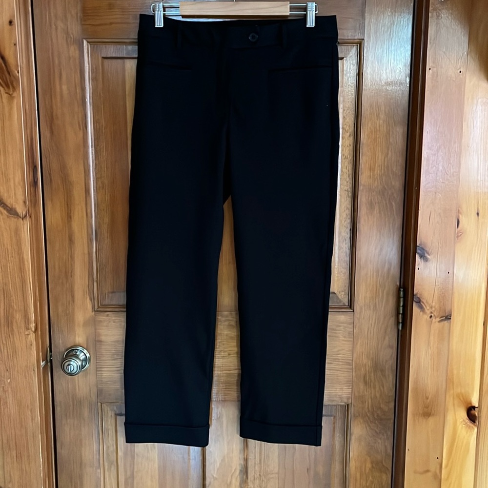 Betabrand Crop Lite Yoga Dress Pants Black W1438-BK Size Large